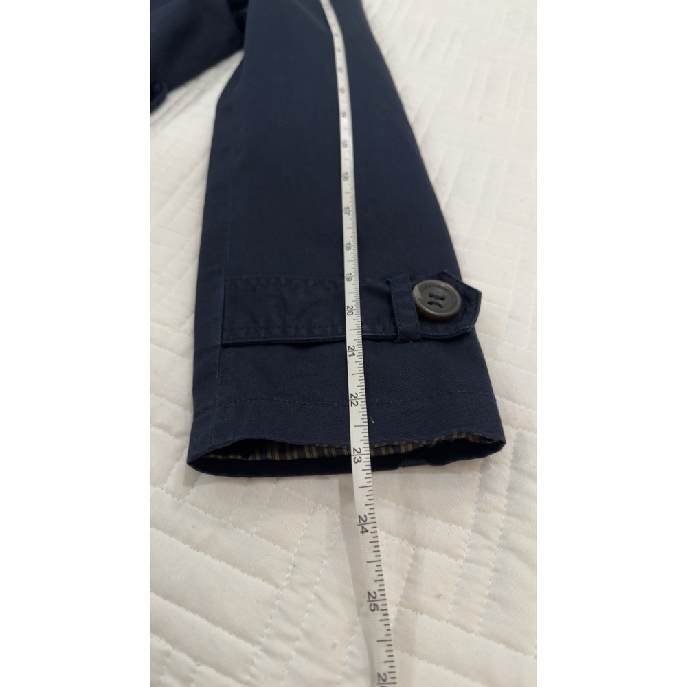 XXI Forever 21 Navy Blue Double Breasted Trench Coat Jacket Women's Medium - Picture 8 of 10